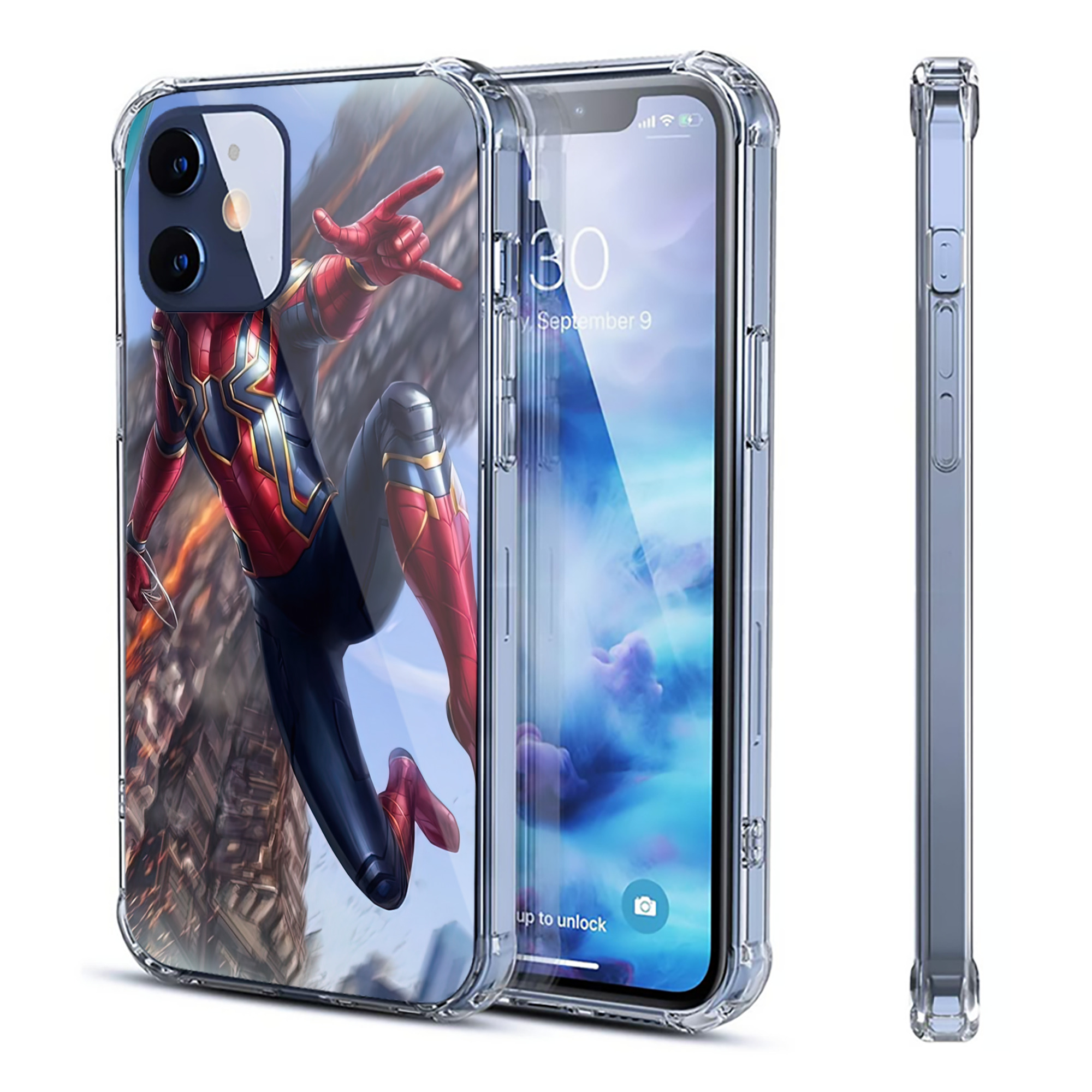 （画像用） Spider Man スパイダーマン 【iPhone 12シリーズ対応】透明スマホケース（クリアソフトケース）